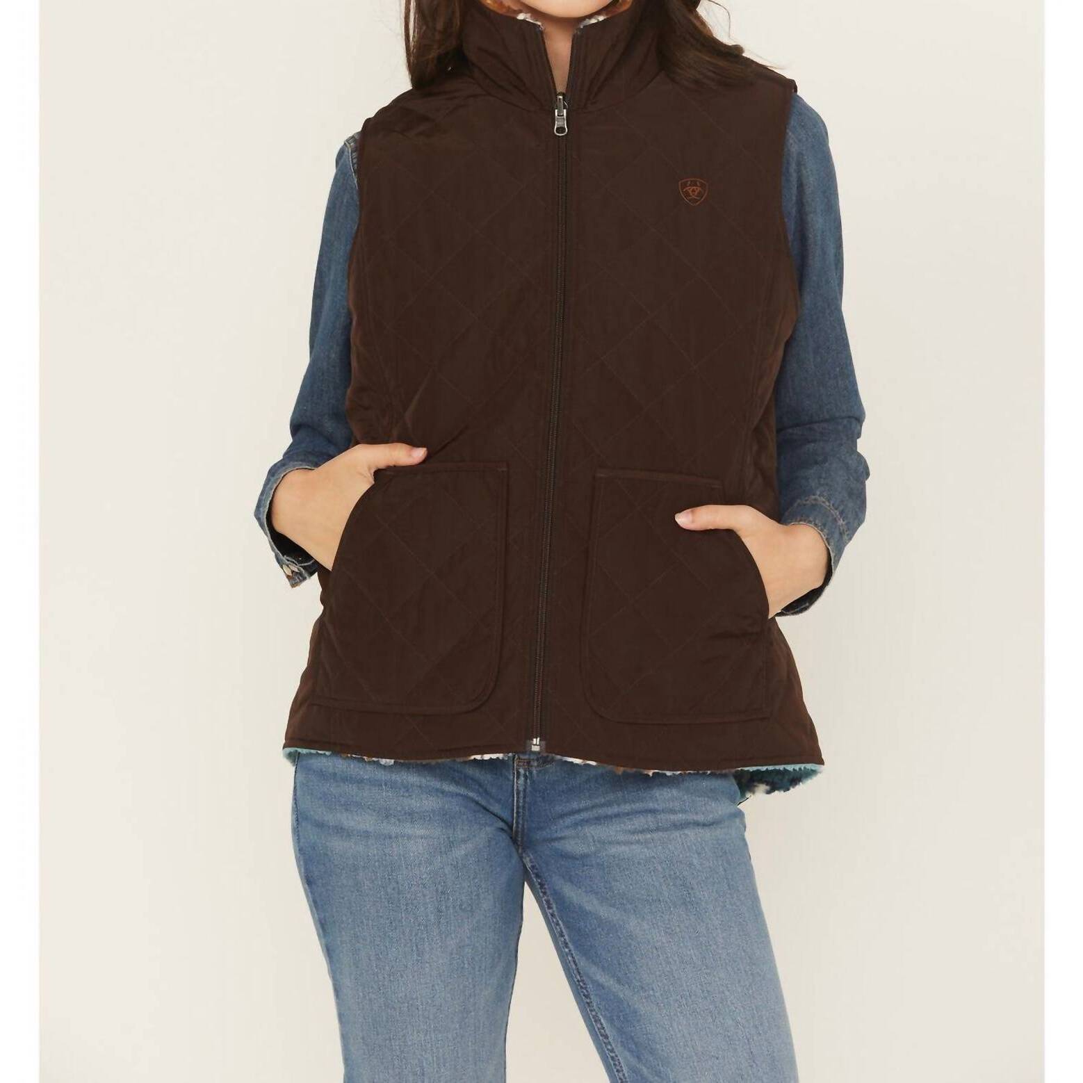 New Ariat Dilon 2.0 Reversible Insulated Vest - Plus In Mole